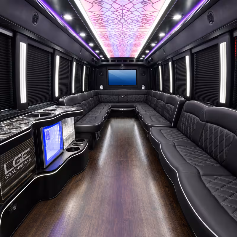 15 Passenger Party Bus Interior
