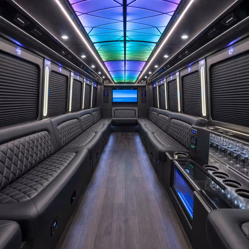 20 Passenger Party Bus Interior