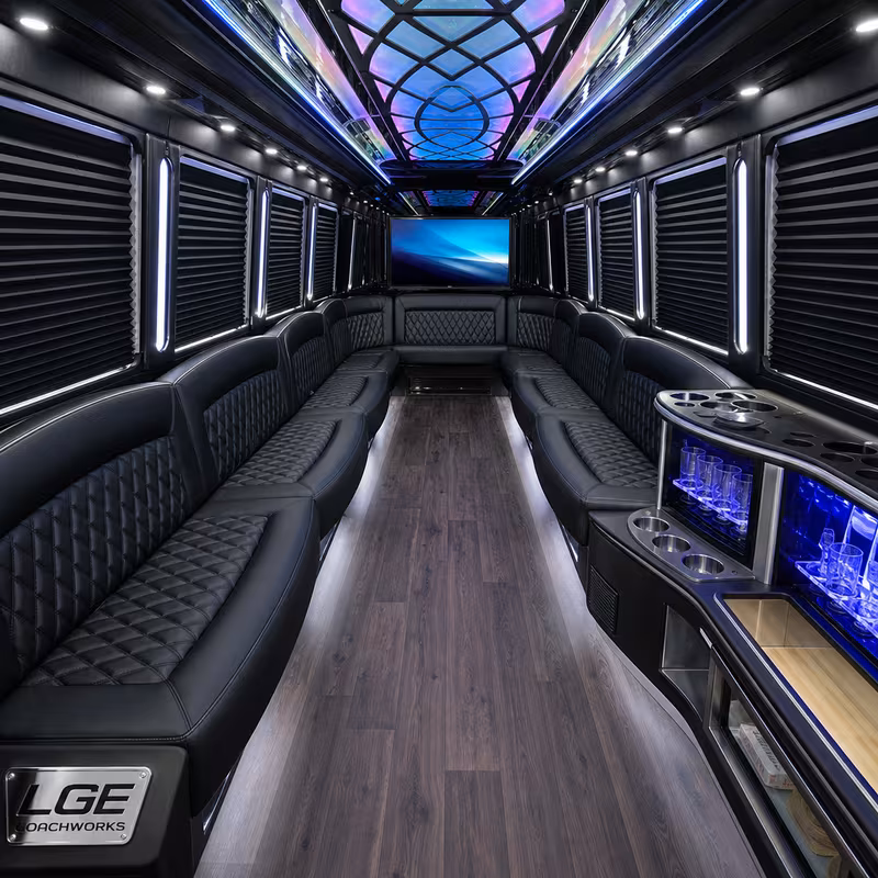 25 Passenger Party Bus Interior