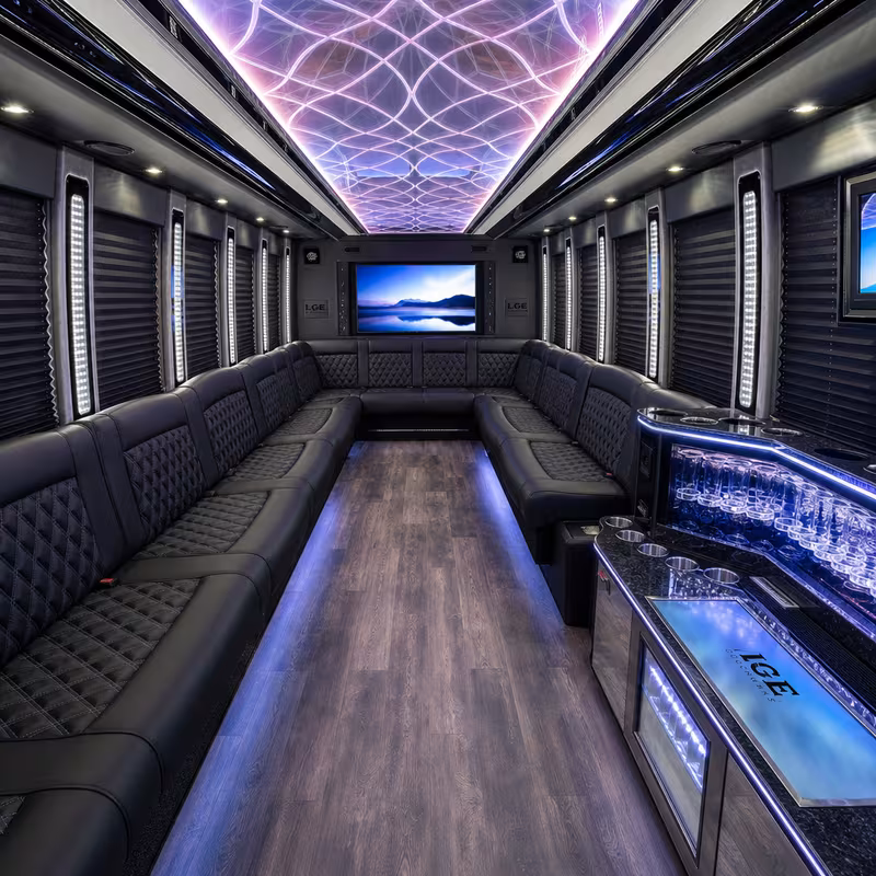 40 Passenger Party Bus Interior