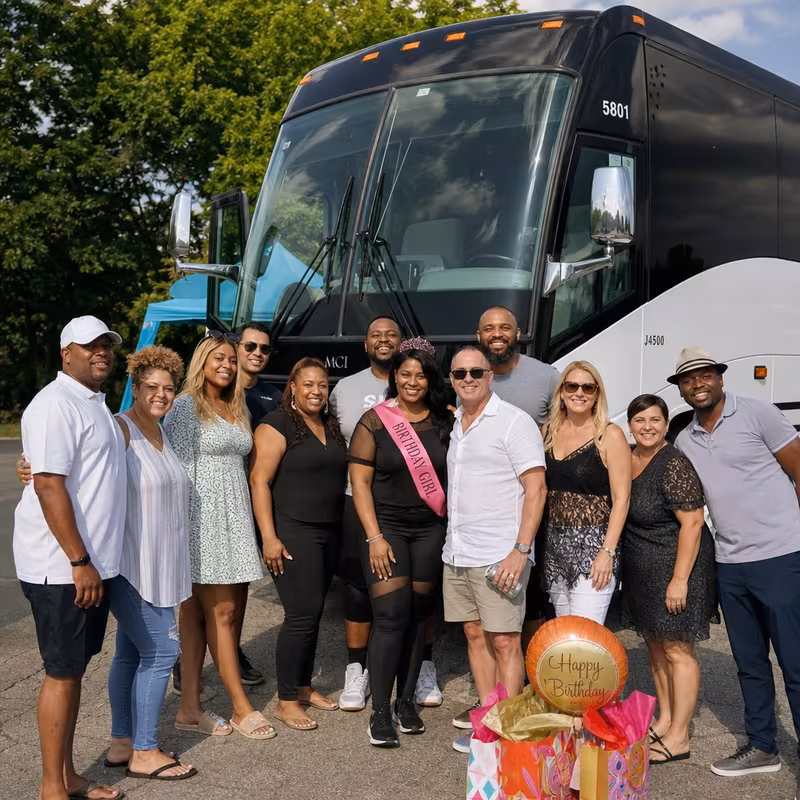 Passengers loading luggage while boarding an Sterling Heights group shuttle