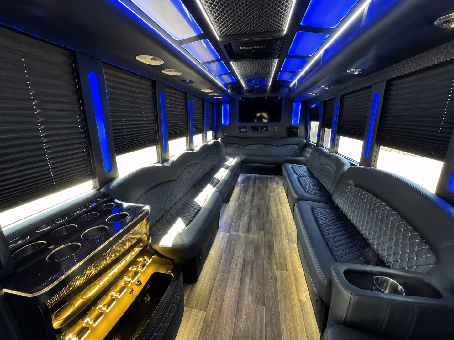 Sterling Heights Birthday, Sweet 16, & Quinceañera Transportation party bus interior
