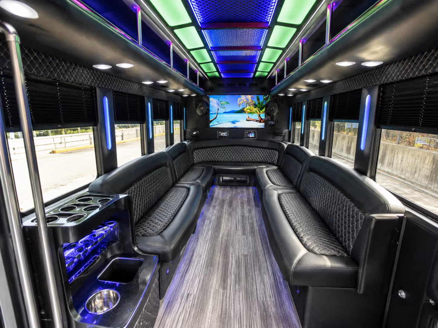 Sterling Heights Private Event Transportation party bus exterior