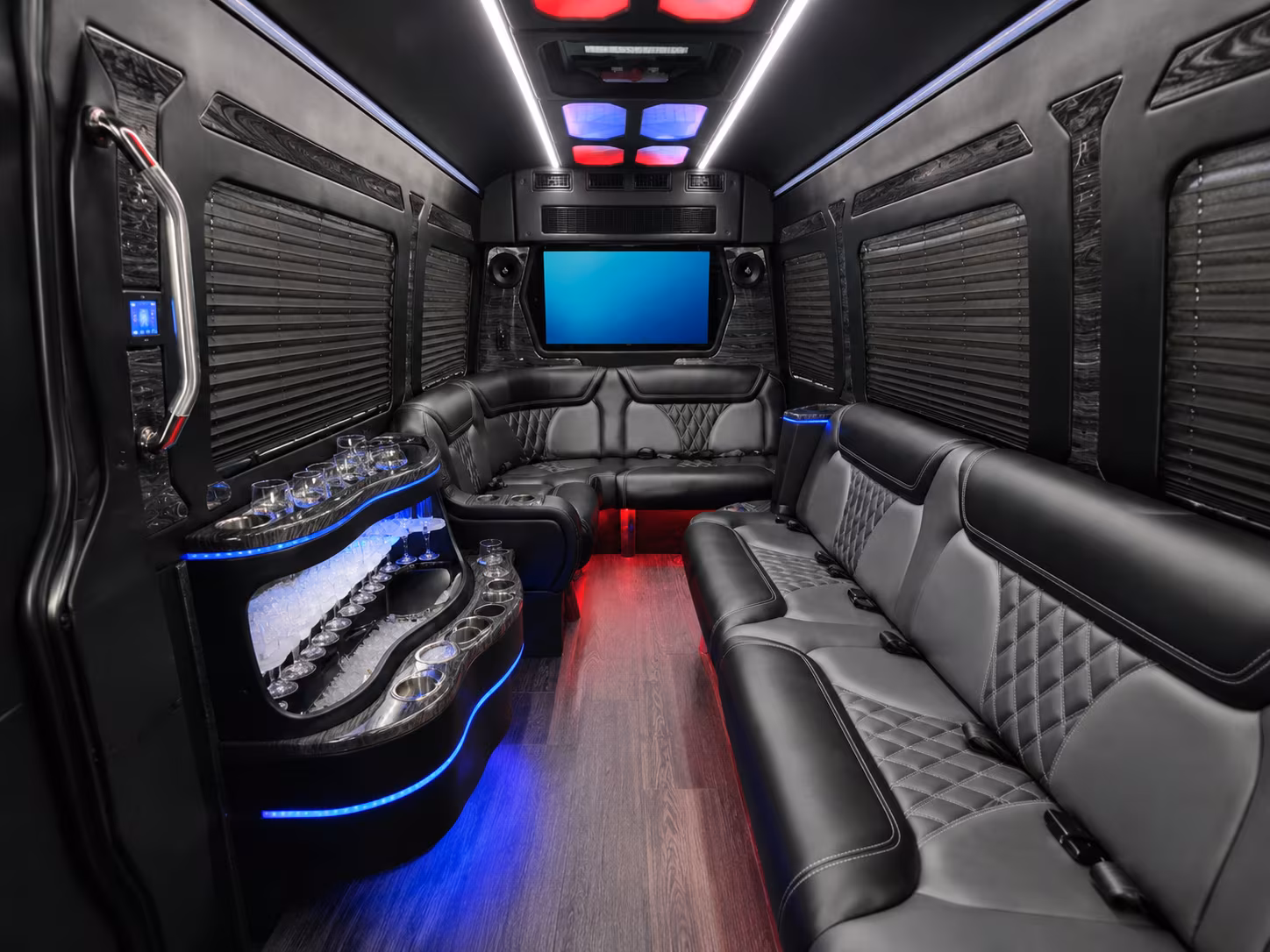 Sterling Heights School Event Transportation party bus exterior