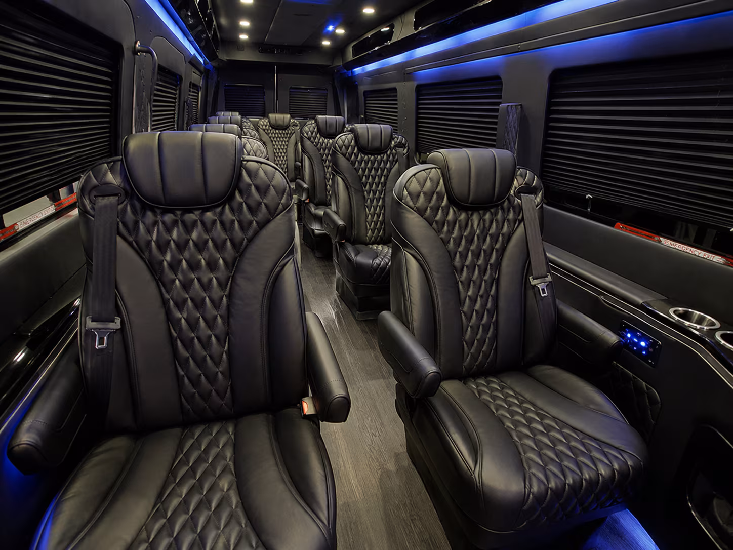 Sterling Heights School Event Transportation party bus interior