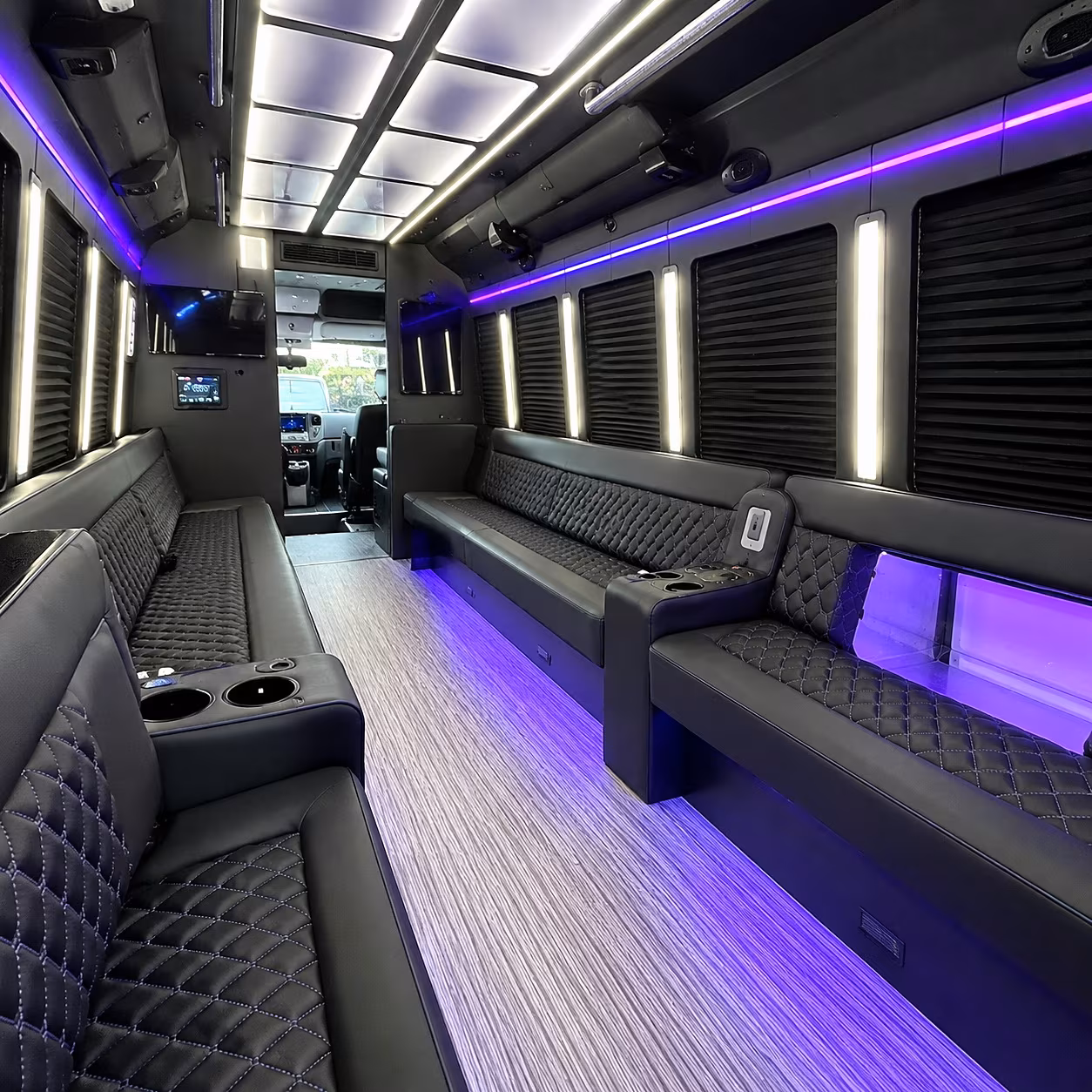 Sterling Heights Wedding Transportation onboard seating